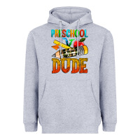 Heather Grey preschool dude Heavyweight Hoodie - texasbilliewilder