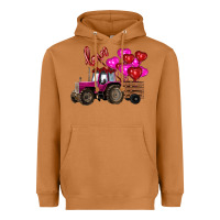 Meerkat valentine's day pink tractor with pin heart balloons Heavyweight Hoodie - RanaPortraitStore