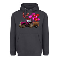 Smoke valentine's day pink tractor with pin heart balloons Heavyweight Hoodie - RanaPortraitStore