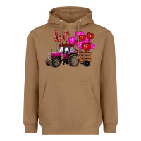 Toasted Coconut valentine's day pink tractor with pin heart balloons Heavyweight Hoodie - RanaPortraitStore