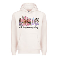 Pale Pink love all day every day Premium Hoodie - Artiststas