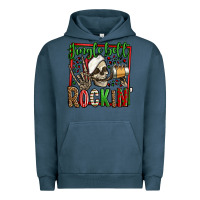 Pigment Midnight Navy jingle bell rockin skeleton christmas Urban Hoodie - Jasminsmagicworld