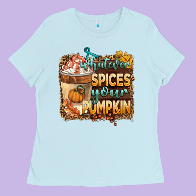 Whatever Spıces Your Pumpkin Ladies Tee Designed By Barkaloodesign