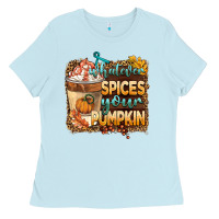 Baby Blue whatever spıces your pumpkin Ladies Tee - BarkalooDesign