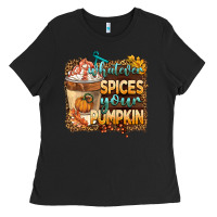 Black whatever spıces your pumpkin Ladies Tee - BarkalooDesign