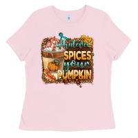 Bubblegum Pink whatever spıces your pumpkin Ladies Tee - BarkalooDesign