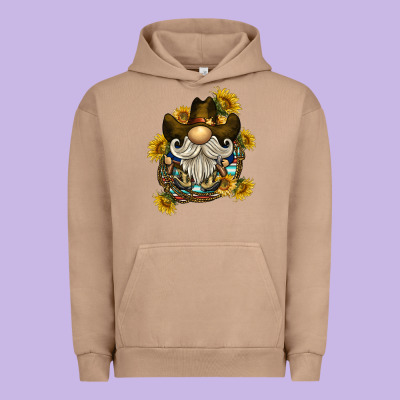 Cowboy Gnome Sunflower Rope Urban Hoodie Designed By Barkaloodesign