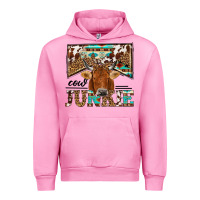 Fuchsia Pink cow junkie Urban Hoodie - NancyCooperArtShop