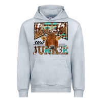 Heather Grey cow junkie Urban Hoodie - NancyCooperArtShop