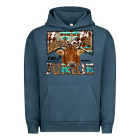Pigment Midnight Navy cow junkie Urban Hoodie - NancyCooperArtShop