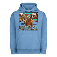 Pigment Pebble Blue cow junkie Urban Hoodie - NancyCooperArtShop
