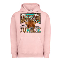 Pigment Salmon cow junkie Urban Hoodie - NancyCooperArtShop