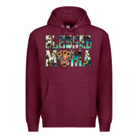 Burgundy blessed mama Premium Hoodie - JahusDesignShop
