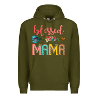 Army Green blessed mama Premium Hoodie - JahusDesignShop