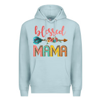 Blue Mist blessed mama Premium Hoodie - JahusDesignShop