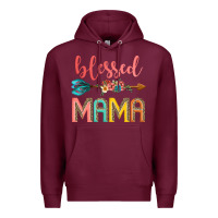 Burgundy blessed mama Premium Hoodie - JahusDesignShop