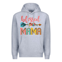 Heather Grey blessed mama Premium Hoodie - JahusDesignShop