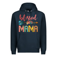 Navy blessed mama Premium Hoodie - JahusDesignShop