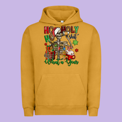 Ho Ho Holy Shit What A Year Christmas Skeleton Urban Hoodie Designed By Jasminsmagicworld
