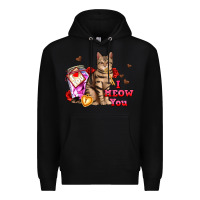 Black i meow you Premium Hoodie - AdoDesignShop