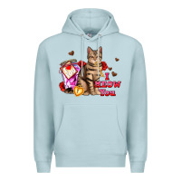 Blue Mist i meow you Premium Hoodie - AdoDesignShop
