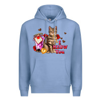 Colony Blue i meow you Premium Hoodie - AdoDesignShop