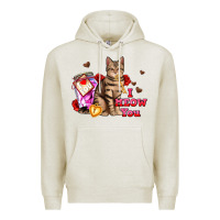Oatmeal Heather i meow you Premium Hoodie - AdoDesignShop