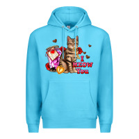 Ocean Blue i meow you Premium Hoodie - AdoDesignShop