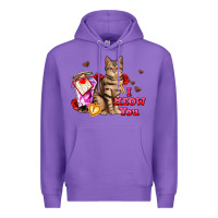 Purple i meow you Premium Hoodie - AdoDesignShop