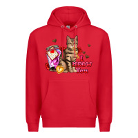 Red i meow you Premium Hoodie - AdoDesignShop