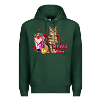 Sports Green i meow you Premium Hoodie - AdoDesignShop