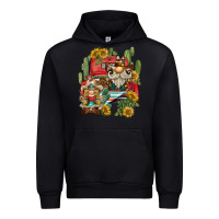 Black western gnome truck cactus sunflower Urban Hoodie - BarkalooDesign