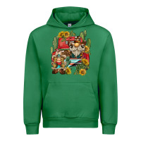Emerald western gnome truck cactus sunflower Urban Hoodie - BarkalooDesign