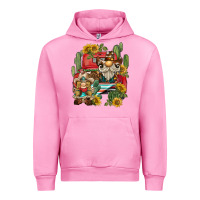 Fuchsia Pink western gnome truck cactus sunflower Urban Hoodie - BarkalooDesign