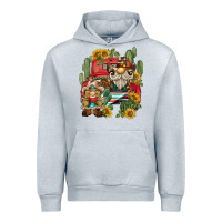Heather Grey western gnome truck cactus sunflower Urban Hoodie - BarkalooDesign