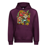 Mauve Wine western gnome truck cactus sunflower Urban Hoodie - BarkalooDesign