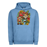 Western Gnome Truck Cactus Sunflower Urban Hoodie | Teevron
