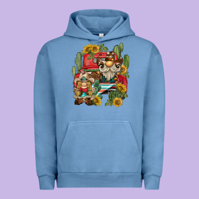 Western Gnome Truck Cactus Sunflower Urban Hoodie Designed By Barkaloodesign