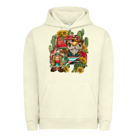 Pigment Pistachio western gnome truck cactus sunflower Urban Hoodie - BarkalooDesign