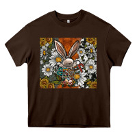 Chocolate Brown bunny Easter Heavy Core Tee - CowhideDigitalArt