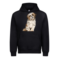 Black Shih Tzu Dog Urban Hoodie - LillyAllenDesigns