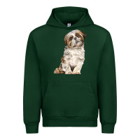 Forest Green Shih Tzu Dog Urban Hoodie - LillyAllenDesigns