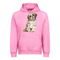 Fuchsia Pink Shih Tzu Dog Urban Hoodie - LillyAllenDesigns