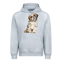 Heather Grey Shih Tzu Dog Urban Hoodie - LillyAllenDesigns