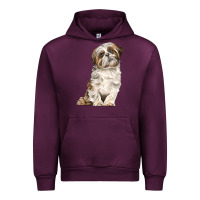 Mauve Wine Shih Tzu Dog Urban Hoodie - LillyAllenDesigns