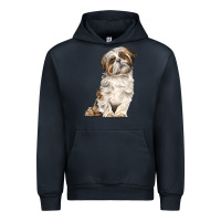 Navy Shih Tzu Dog Urban Hoodie - LillyAllenDesigns