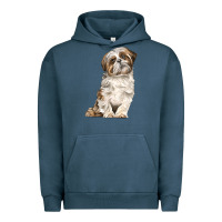 Pigment Midnight Navy Shih Tzu Dog Urban Hoodie - LillyAllenDesigns