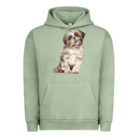 Pigment Oil Green Shih Tzu Dog Urban Hoodie - LillyAllenDesigns