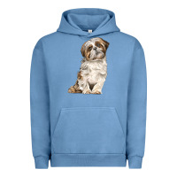 Pigment Pebble Blue Shih Tzu Dog Urban Hoodie - LillyAllenDesigns