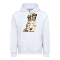 White Shih Tzu Dog Urban Hoodie - LillyAllenDesigns